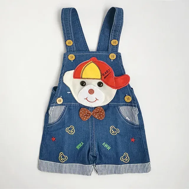 1 2 3T Baby Clothing Boys Girls Jeans Overalls Shorts Toddler Infant Denim Rompers Cute Cartoon Pants