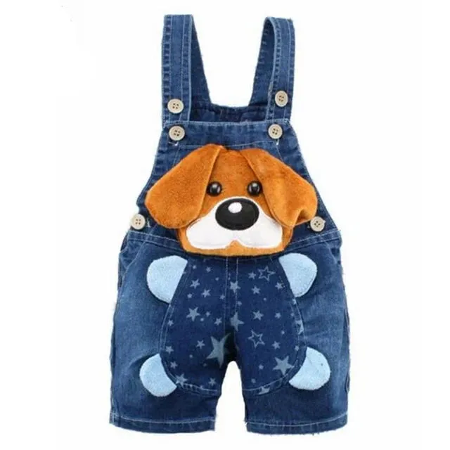 1 2 3T Baby Clothing Boys Girls Jeans Overalls Shorts Toddler Infant Denim Rompers Cute Cartoon Pants