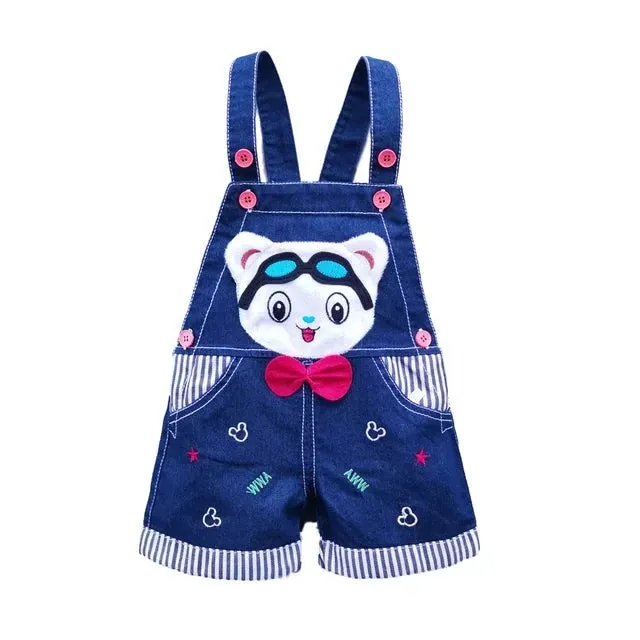 1 2 3T Baby Clothing Boys Girls Jeans Overalls Shorts Toddler Infant Denim Rompers Cute Cartoon Pants