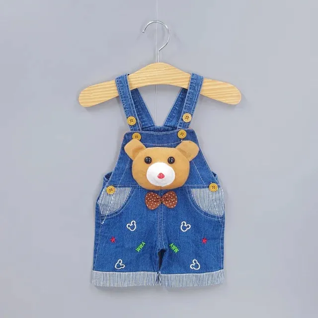 1 2 3T Baby Clothing Boys Girls Jeans Overalls Shorts Toddler Infant Denim Rompers Cute Cartoon Pants