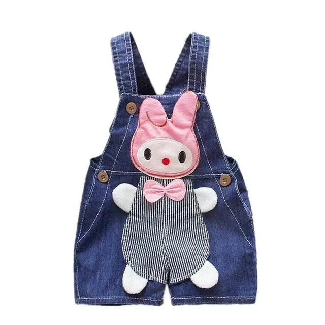 1 2 3T Baby Clothing Boys Girls Jeans Overalls Shorts Toddler Infant Denim Rompers Cute Cartoon Pants