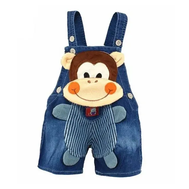1 2 3T Baby Clothing Boys Girls Jeans Overalls Shorts Toddler Infant Denim Rompers Cute Cartoon Pants
