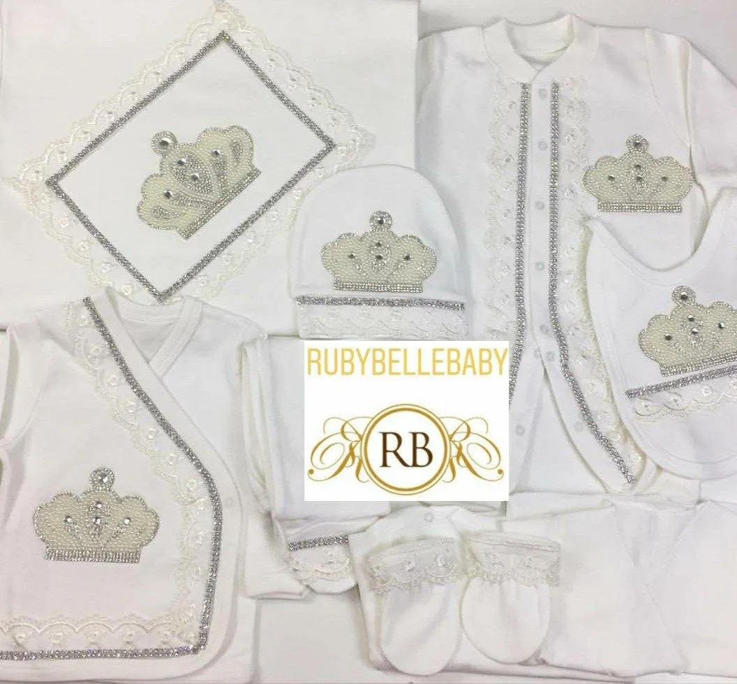 10pcs Jeweled Set - White
