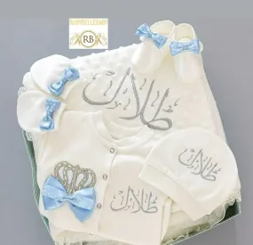 10pcs Newborn Baby Boy Embroidery Outfit - Blue