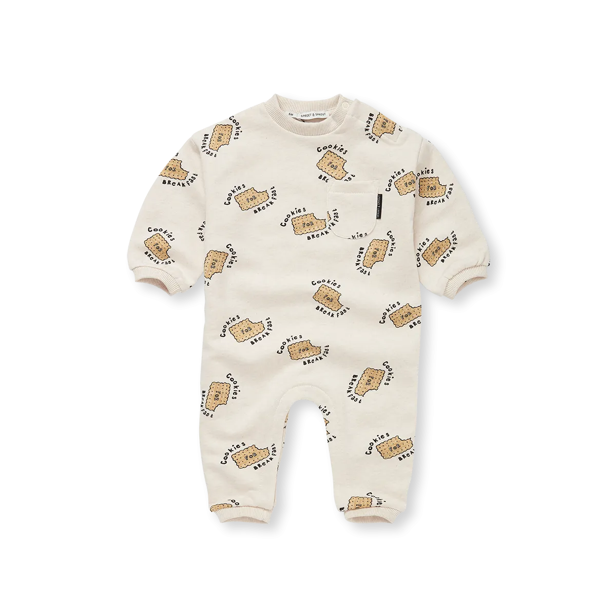1591-BABY ONESIE COOKIES PRINT-Ivory