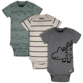 3-Pack Baby Boys Dinosaur Short Sleeve Onesies® Bodysuits