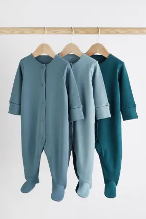 3 Pack Cotton Baby Sleepsuits