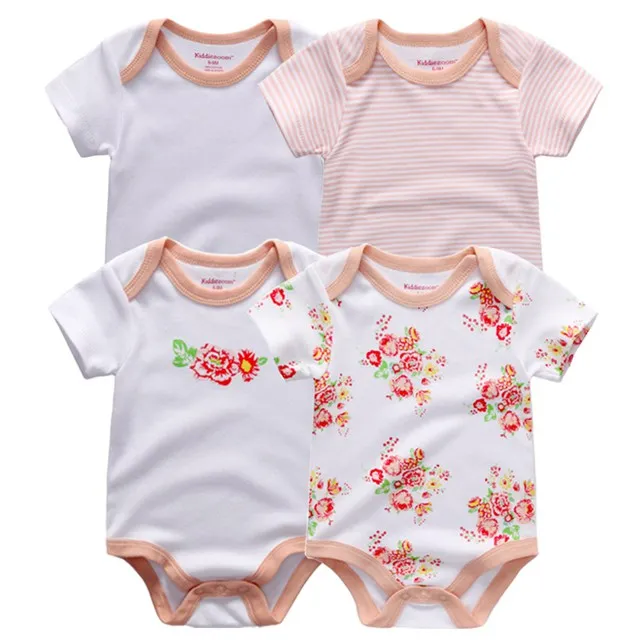 4PCS/LOT Baby Rompers Short Sleeve Cotton 2020 Overalls Clothing