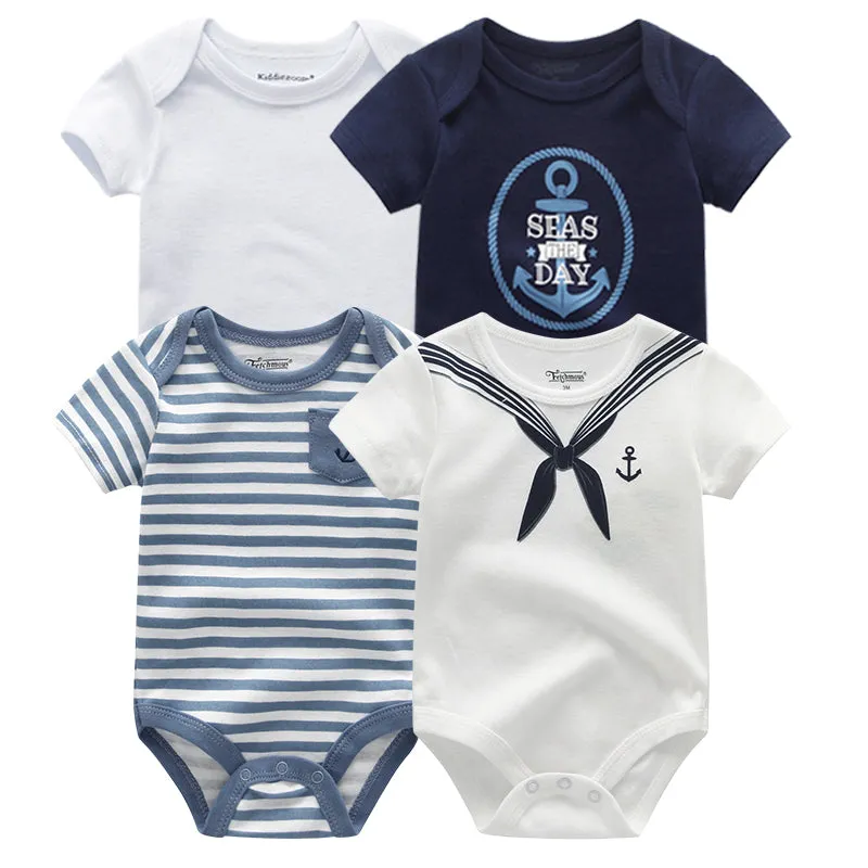 4PCS/LOT Baby Rompers Short Sleeve Cotton 2020 Overalls Clothing
