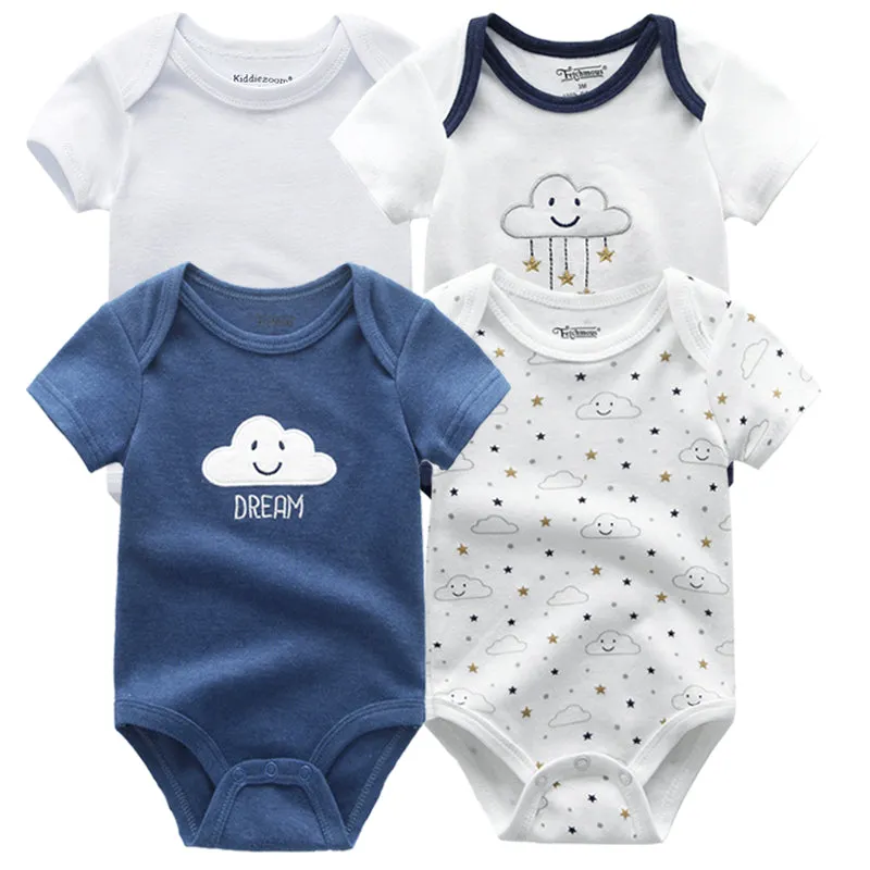 4PCS/LOT Baby Rompers Short Sleeve Cotton 2020 Overalls Clothing