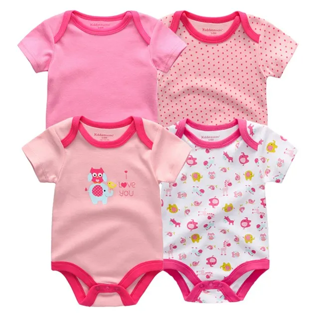 4PCS/LOT Baby Rompers Short Sleeve Cotton 2020 Overalls Clothing