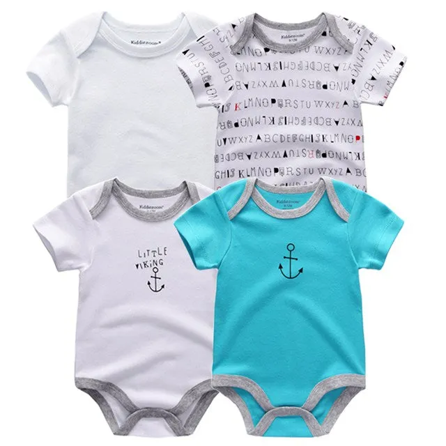 4PCS/LOT Baby Rompers Short Sleeve Cotton 2020 Overalls Clothing