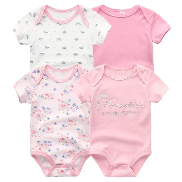 4PCS/LOT Baby Rompers Short Sleeve Cotton 2020 Overalls Clothing