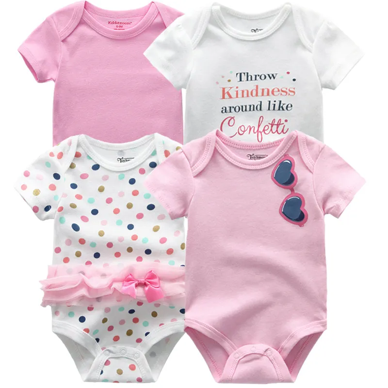 4PCS/LOT Baby Rompers Short Sleeve Cotton 2020 Overalls Clothing
