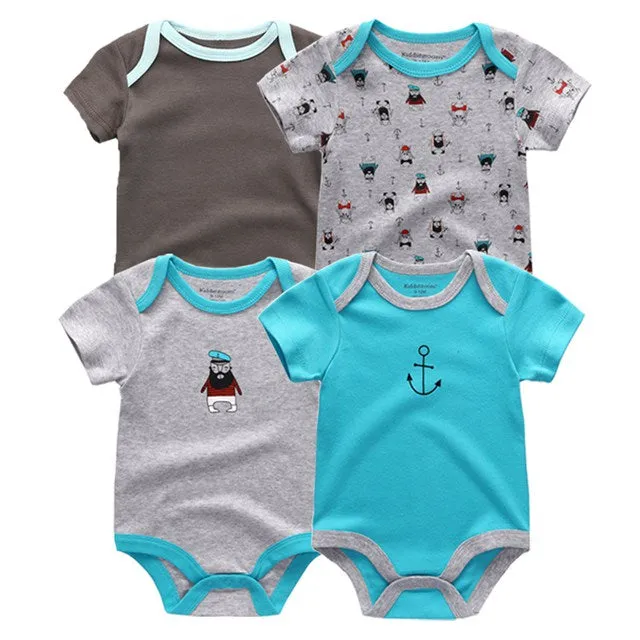4PCS/LOT Baby Rompers Short Sleeve Cotton 2020 Overalls Clothing