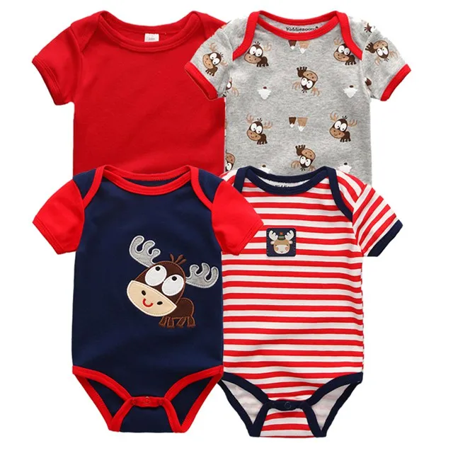 4PCS/LOT Baby Rompers Short Sleeve Cotton 2020 Overalls Clothing