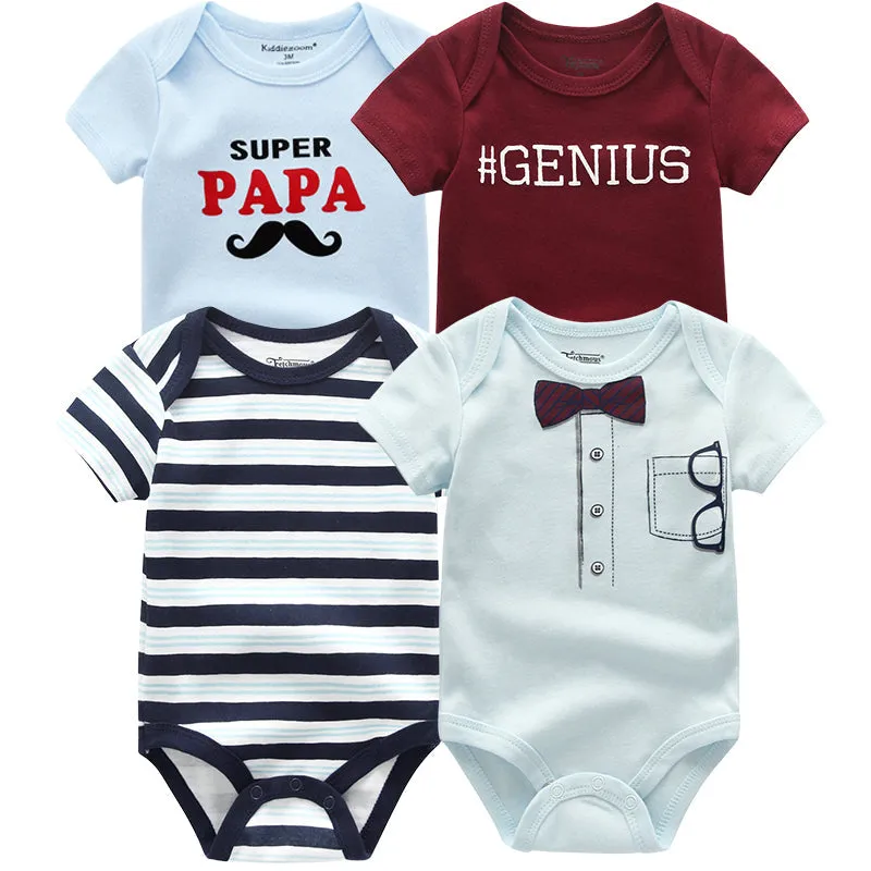 4PCS/LOT Baby Rompers Short Sleeve Cotton 2020 Overalls Clothing