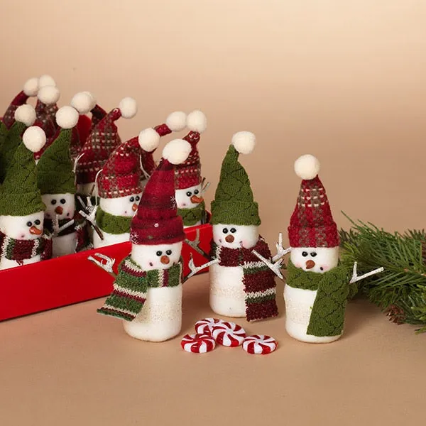 5" Fleece Marshmallow Snowman Ornaments