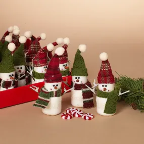 5" Fleece Marshmallow Snowman Ornaments