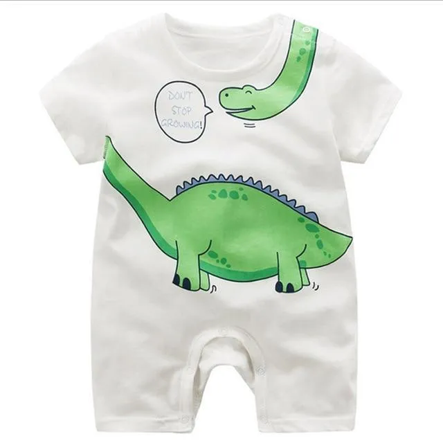 Adorable Short Sleeved Baby Bodysuit With A Cartoon Print