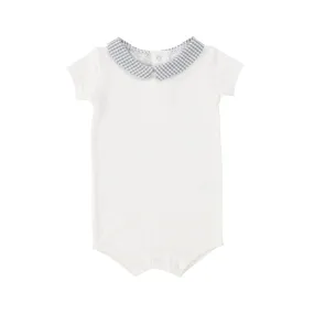 Analogie Gingham Collar Onesie - Sapphire