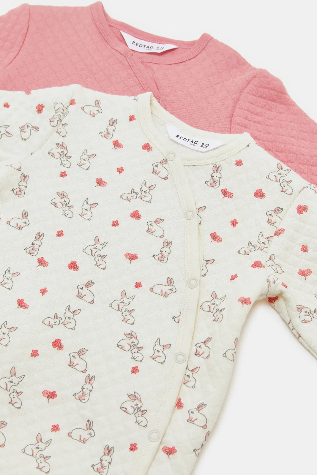 Babies Assorted Quilted Rompers Set (Pack Of 2)