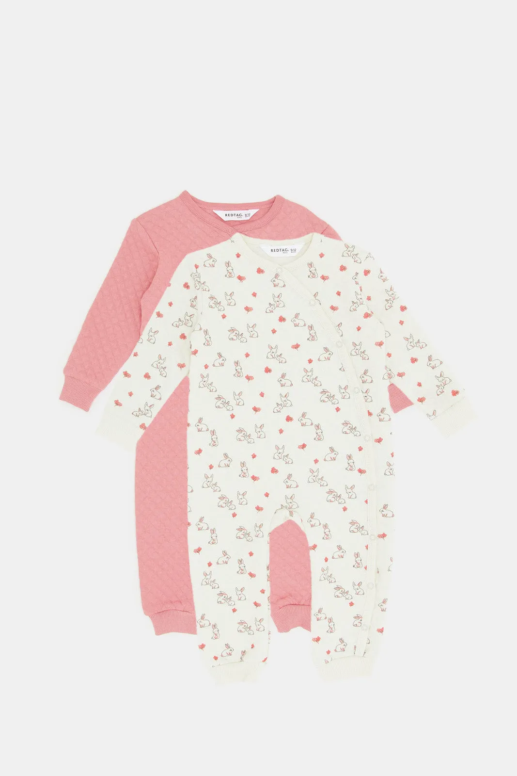 Babies Assorted Quilted Rompers Set (Pack Of 2)