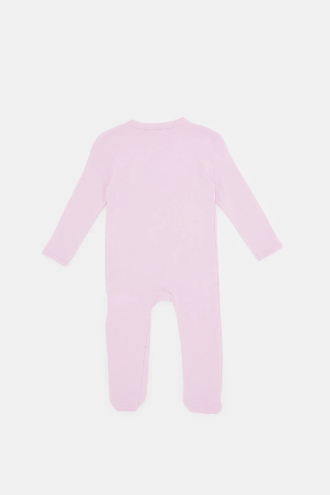Babies Lilac And White Printed Sleepsuits Set  (2 Piece)