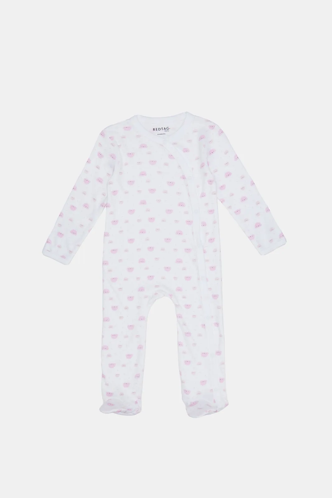 Babies Lilac And White Printed Sleepsuits Set  (2 Piece)