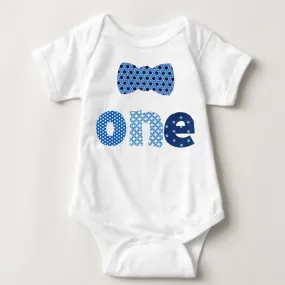 Baby 1st Birthday Onesies - 1 One (Bowtie)