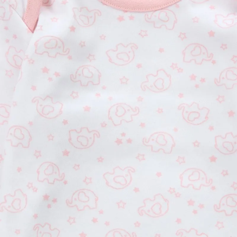 Baby All Over Elephant Print Pyjama Pink - 0-6 Months