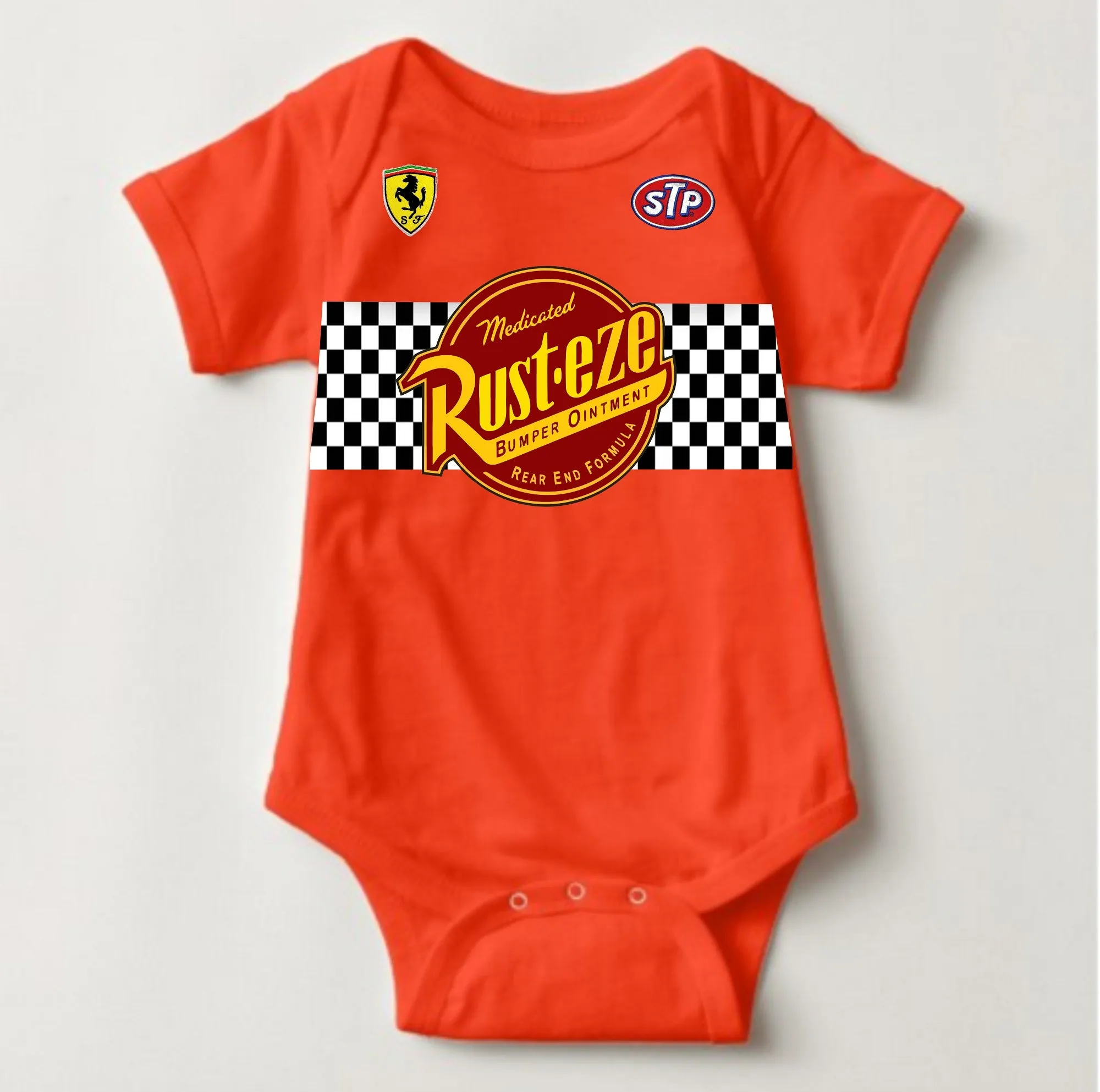 Baby Birthday Onesies  - The Cars Rust-eze Orange