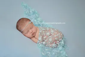 Baby Blue Tassels Lace Newborn Baby Wrap Layer