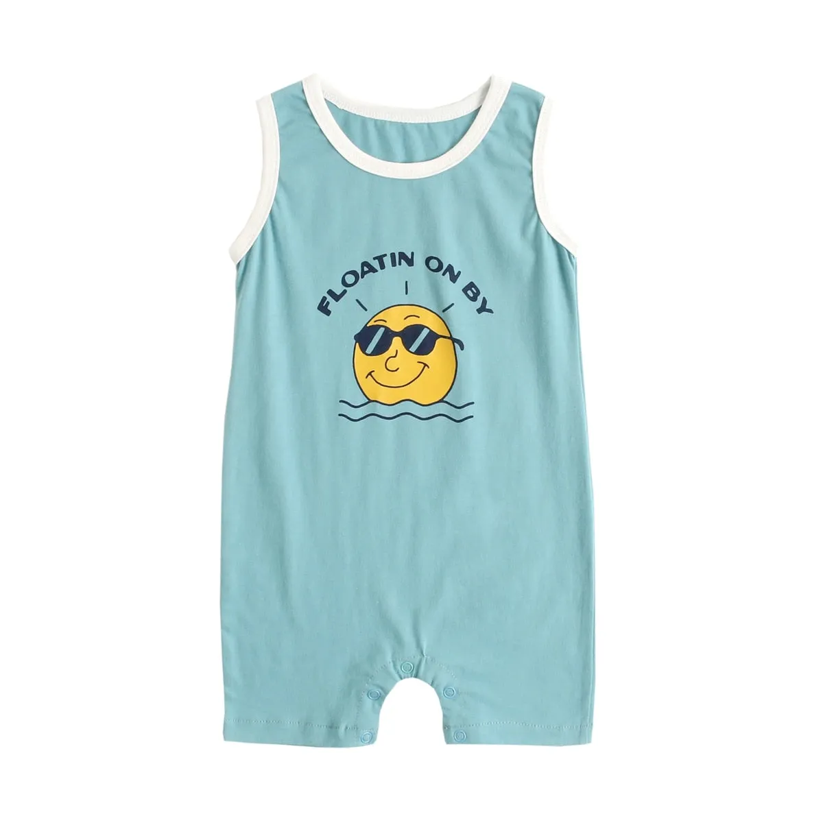 Baby Boy Short Sleeve Cartoon Print Summer Romper