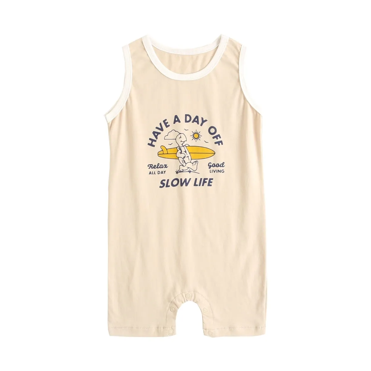 Baby Boy Short Sleeve Cartoon Print Summer Romper