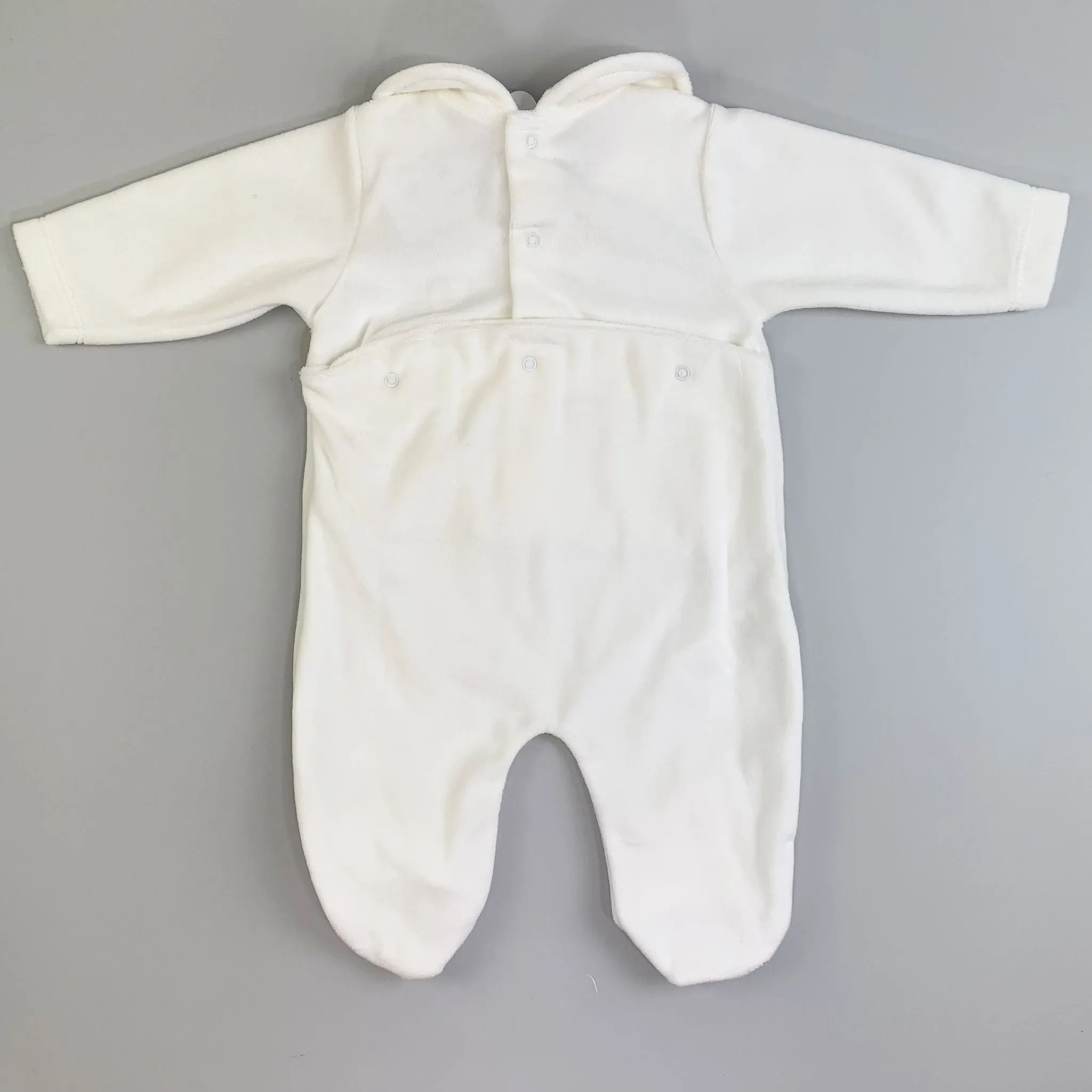 Baby Boys Velour Sleepsuit - White - Calamaro 33031