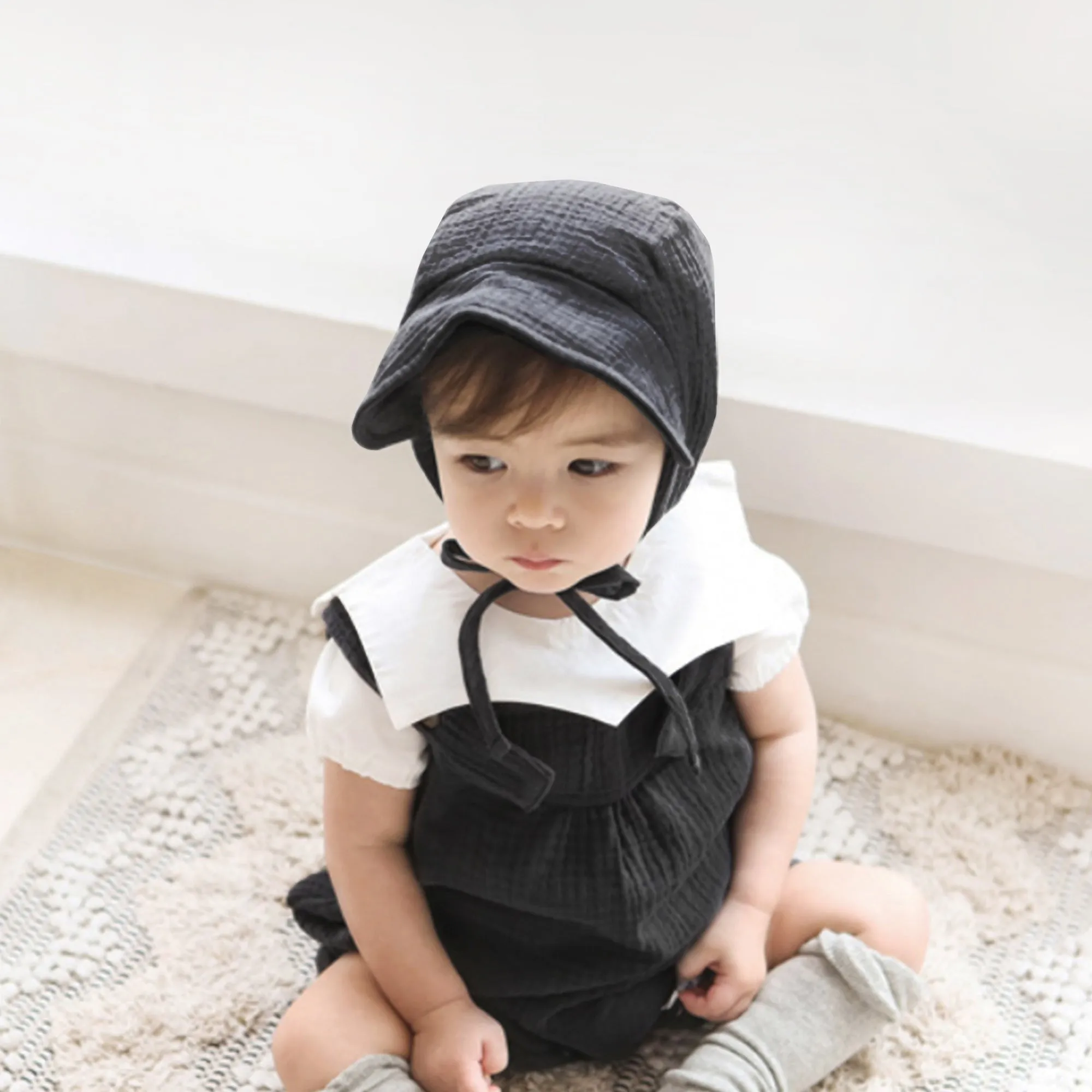 Baby Brimmed Muslin Bonnet UPF 50  Sun Hat | Yellow