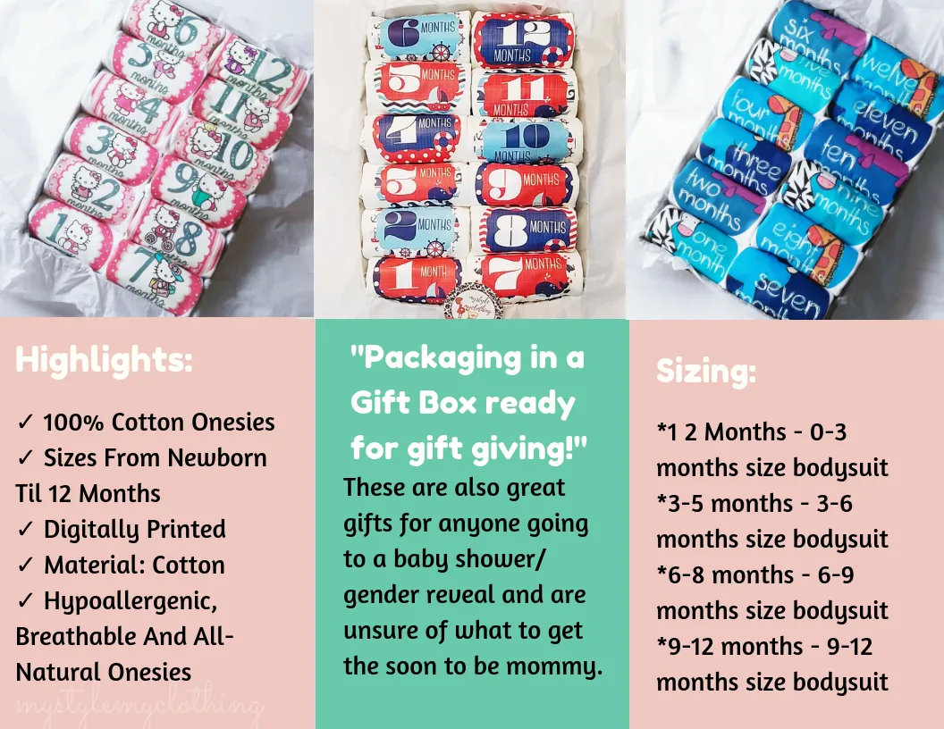 Baby Custom Monthly Onesies - Earth Arrows