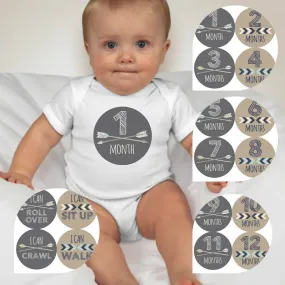 Baby Custom Monthly Onesies - Earth Arrows