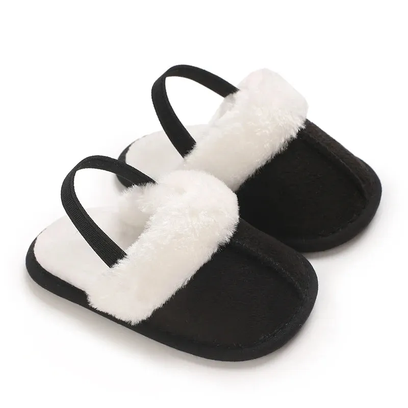 Baby Fluffy Slippers - Cute First Walker Shoes