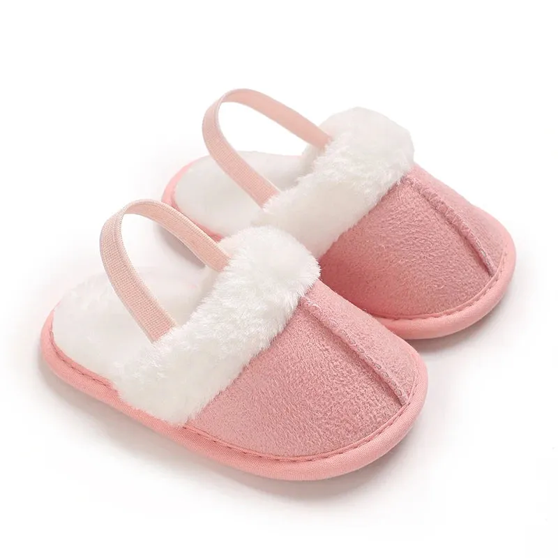 Baby Fluffy Slippers - Cute First Walker Shoes
