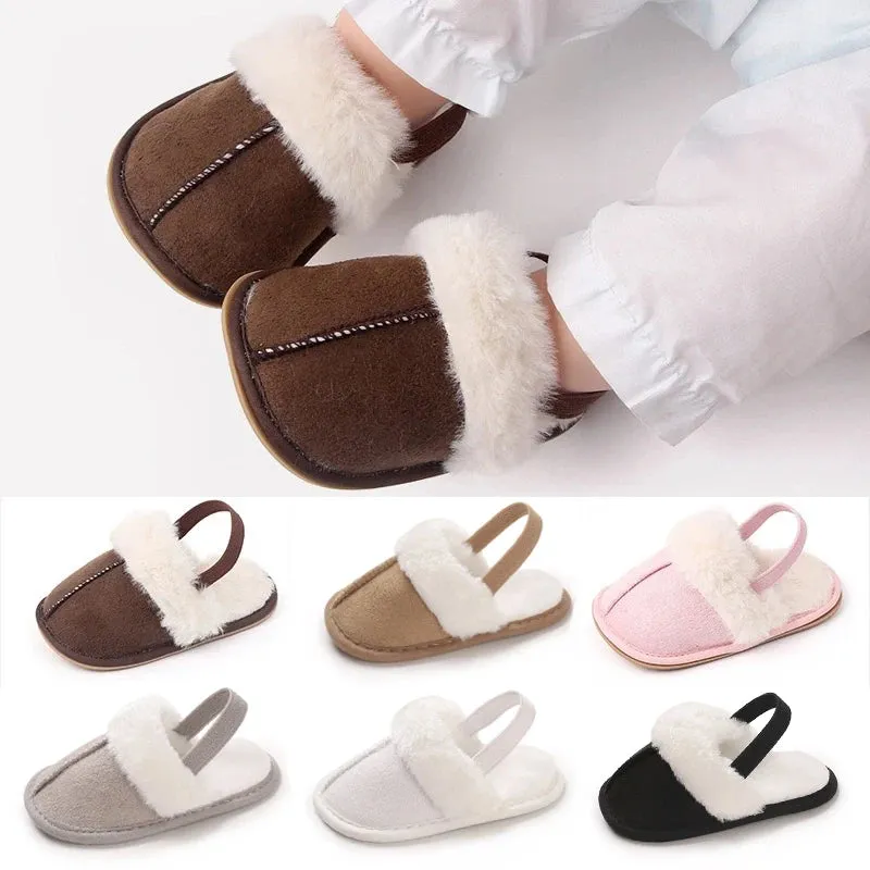 Baby Fluffy Slippers - Cute First Walker Shoes