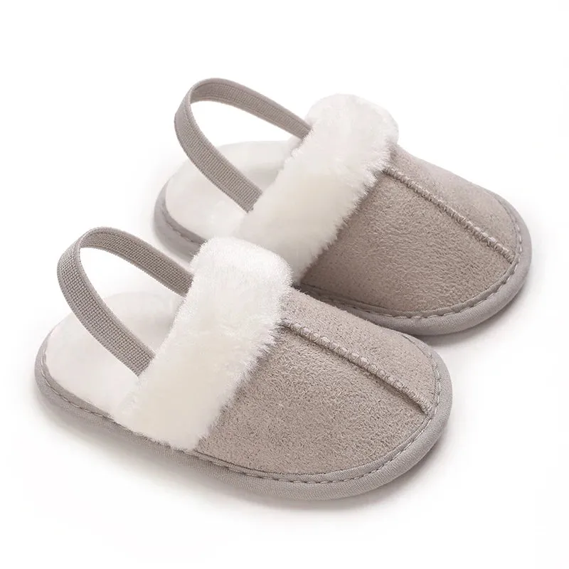 Baby Fluffy Slippers - Cute First Walker Shoes