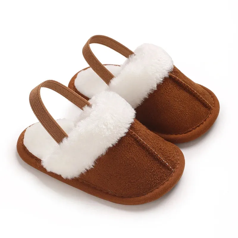Baby Fluffy Slippers - Cute First Walker Shoes