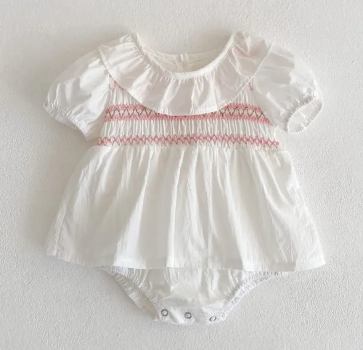 Baby Girl Summer Infant Clothes Rompers Doll Collar Cute Jumpsuits - BTGR8426