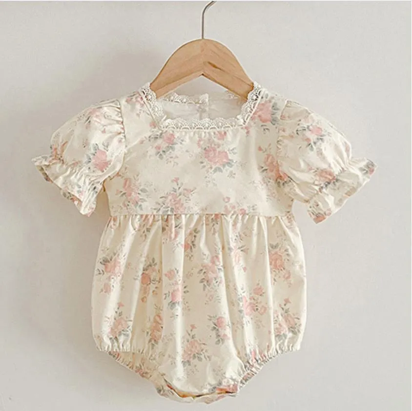 Baby Girl Summer Infant Clothes Rompers Doll Collar Cute Jumpsuits - BTGR8426