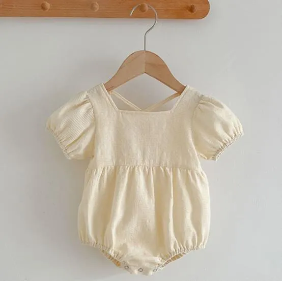 Baby Girl Summer Infant Clothes Rompers Doll Collar Cute Jumpsuits - BTGR8426
