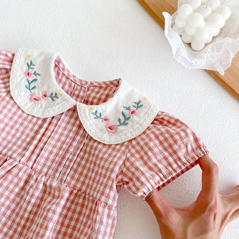 Baby Girl Summer Infant Clothes Rompers Doll Collar Cute Jumpsuits - BTGR8426
