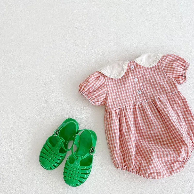 Baby Girl Summer Infant Clothes Rompers Doll Collar Cute Jumpsuits - BTGR8426
