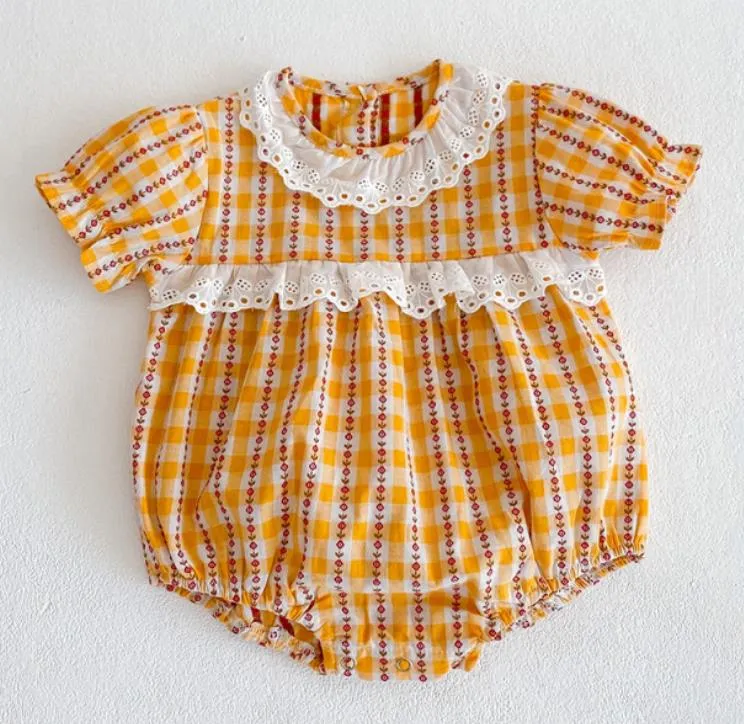 Baby Girl Summer Infant Clothes Rompers Doll Collar Cute Jumpsuits - BTGR8426